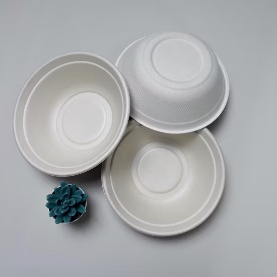 Ciotola per zuppa di bagassa di canna da zucchero degradabile, congelatore, forno, insalatiera per microonde